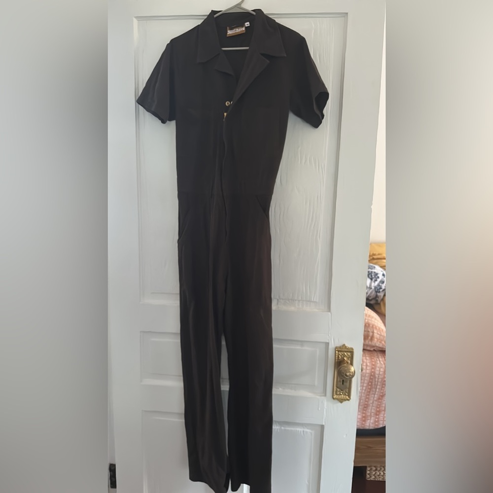 Big Bud Press Short Sleeve Jumpsuit- size medium Espresso Brown - EUC